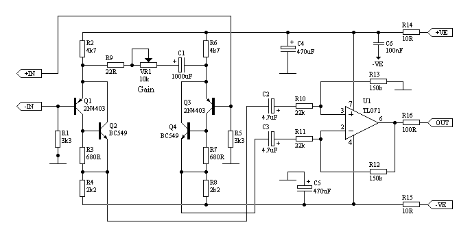 Preamplificador para micr&oacute;fono bajo ruido compensado